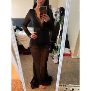 Fashion Nova Dresses - Black Sheer Maxi Fashion Nova Dresses - Black Sheer Maxi